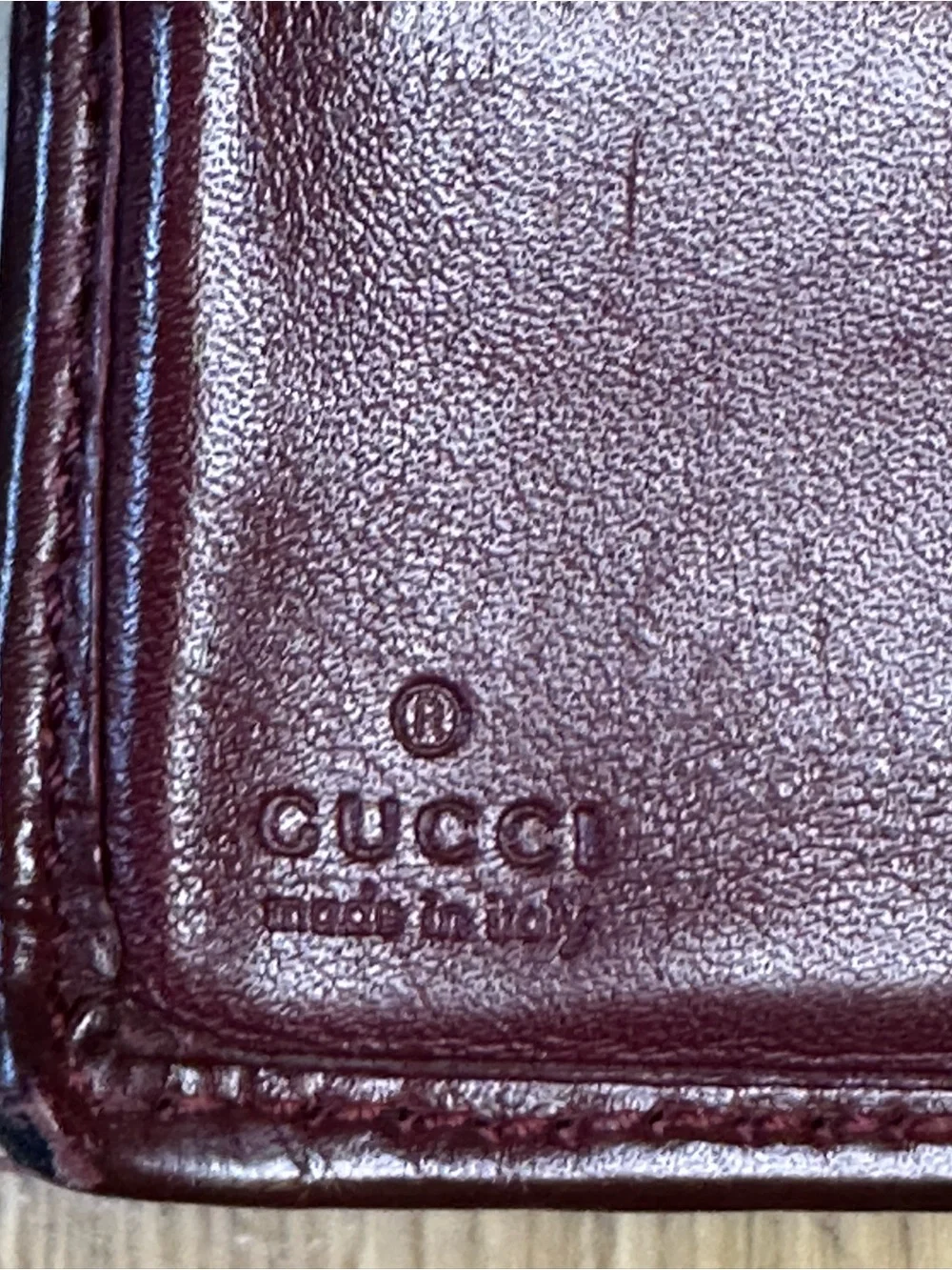 Gucci Navy & Burgundy Microguccissima GG Leather Bifold Wallet
